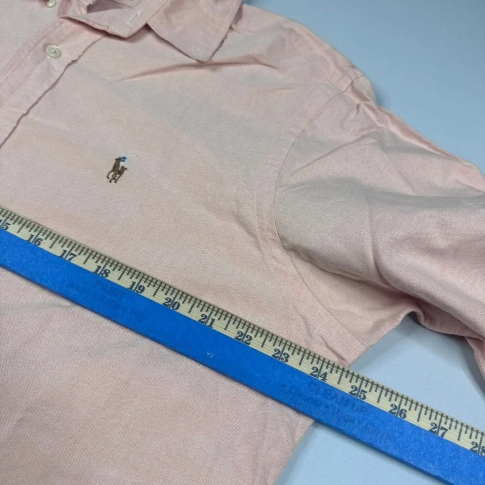 Polo Ralph Lauren Oxford Shirt Mens Large 16.5 Pink Classic Button Down‎ Flesh
